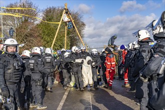 Beginning of the eviction of the Lützerath hamlet, camp of climate activists and squatters, at the