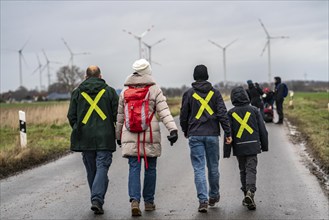 Demonstration against the demolition of the lignite village of Lützerath, from the village of