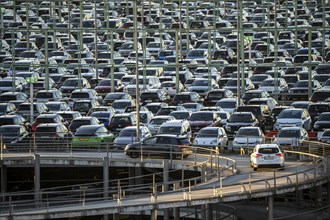 Full car park P2, at Cologne-Bonn Airport, North Rhine-Westphalia, Germany, Europe