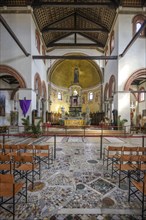 Interior view of the Basilica di Santi Maria e Donato with Byzantine mosaic pavement, Murano,