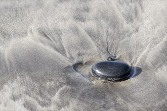 Lava pebbles on the beach, Playa de Famara, Lanzarote, Canary Islands, Spain, Europe