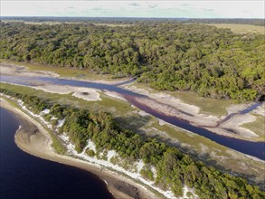 Landscape in Loango National Park, Parc National de Loango, aerial view, Ogooué-Maritime Province,