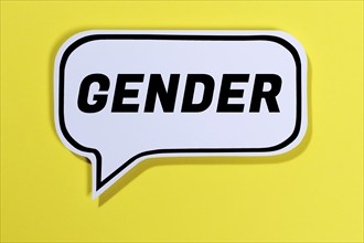 Gender as a symbol for gender-appropriate language in speech bubbles Communication concept speaking