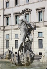 Fontana del Moro, Fountain of the Moors, Piazza Navona, Parione neighbourhood, Rome, Italy, Europe