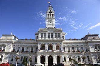 Banat, city of Arad, city centre, historic houses, the Renaissance-style town hall on the town hall