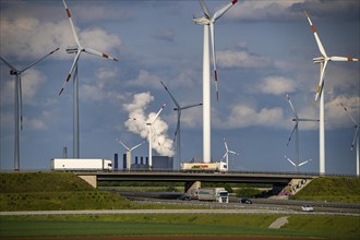 RWE Windpark Jüchen A44n, Garzweiler wind farm, at the Garzweiler opencast lignite mine, on the A44