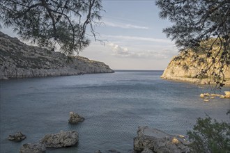 View of Anthony Quinn Bay, Faliraki, Rhodes, Dodecanese, Greece, Europe