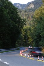 Kesselbergstraße, road between Kochelsee and Walchensee, August, Bavaria, Germany, Europe