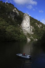 Wallachia, statue of the Dacian king Decebalus, Decebalus Rex Dragan Fecit, 40 metre high statue