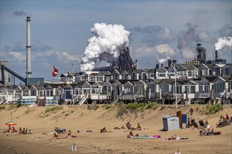 The Tata Steel steel and smelting works in IJmuiden, Velsen, North Holland, Netherlands, largest