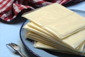 Processed cheese, processed cheese slices packed in plastic