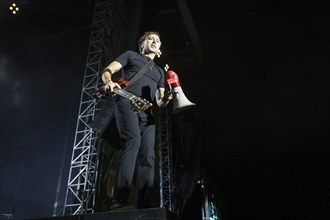 Tim McIlrath, singer of Rise Against at the Highfield Festival on Saturday, Störmthaler See, 17.08