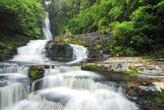 Mac Lean Falls, Catlins Forest Park, Otago, South Island New Zealand, Otago, South Island, New