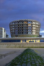 SILT casino, hotel and restaurant in seaside resort Middelkerke seen from beach along the North Sea