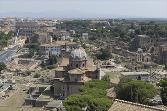 View from the Monumento Vittorio Emanuele II, Piazza Venezia, to the church of Santa Maria di