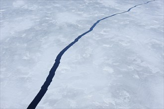 Crack in pack ice, Snow hill island, Weddel Sea, Antarctic Peninsula, Antarctica