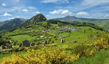 Picturesque village of Borée nestled in Monts d'Ardeche Regional Natural Park. Auvergne-Rhone-Alpes