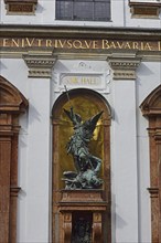 Europe, Germany, Bavaria, City, City of Munich, Neuhauser Straße, St Michael's Church, Statue of St