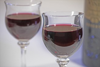 Red wine in glasses, nutrition, food, alcohol, food culture