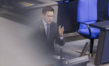 Johannes Steiniger, CDU, speaks in front of the German Bundestag, Berlin, 18 January 2024