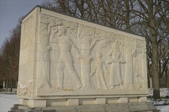 Sarcophagus with stone relief, Theme: Destruction and Suffering in the Soviet Union, Soviet