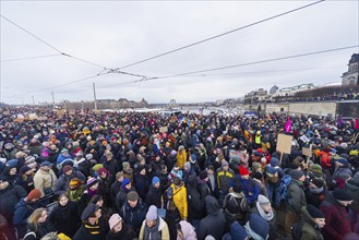 Several thousand people protested on Sunday in Dresden and elsewhere, against the AfD and in favour