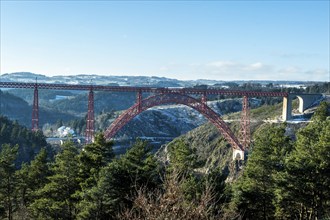 Garabit Viaduct built by Gustave Eiffel on river Truyere, Cantal department, Auvergne-Rhone-Alpes,