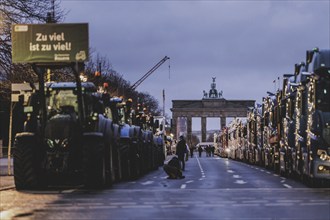 Road blockades in the centre of Berlin, taken as part of the farmers' protests in Berlin, 15.01