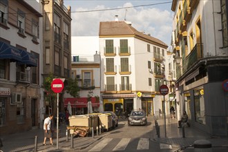 Street and housing in Barrio Macarena, Seville, Spain, Europe