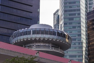 Part of modern building and skyscapers in Singapore