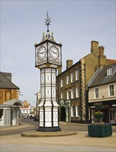 Victorian clock tower in town centre, Downham Market, Norfolk, England, United Kingdom, Europe