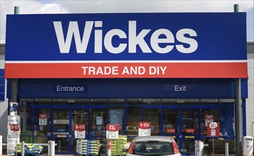 Wickes trade and DIY store entrance, Ipswich, Suffolk, England, United Kingdom, Europe