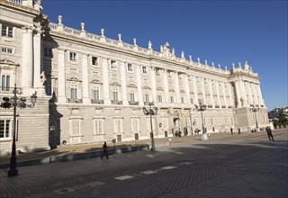 Frontage of Palacio Real royal palace, Madrid, Spain, Europe