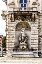 Palazzo del Lloyd Triestino, facade detail, allegory of seawater, Piazza Unità d'Italia in the