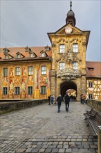 Facade painting, Old Town Hall, Upper Bridge, Bamberg, Lower Franconia, Bavaria, Germany, Europe