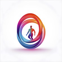 Abstract symbol encapsulating the essence of health and fitness in vibrant colors, AI generated