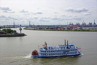 Europe, Germany, Hanseatic City of Hamburg, Elbe, Harbour, View to Köhlbrand with view to Köhlbrand