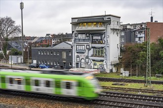 The Deutsche Bahn AG signal box in Mülheim-Styrum, controls train traffic on one of the busiest