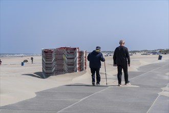 The beach of Hoek van Holland, low season, empty North Sea beach, Netherlands