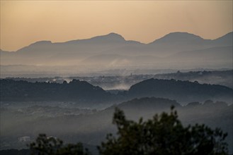 View over the interior of the island, to the Serra de Tramuntana, from the village of Petra,