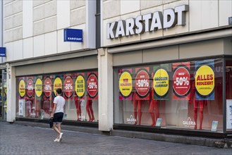 Karstadt shop in Trier city centre, clearance sale, as this shop is closed, Trier,