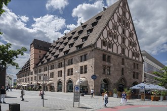 Historic toll hall, built 1498-1502, former granary, Hallplatz 2, Nuremberg, Middle Franconia,