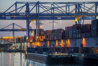 Port basin, gantry cranes in the Container Handling Centre, Trimodal Container Terminal, in the