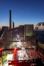 Ice rink at the Zollverein coking plant, Zollverein World Heritage Site, Essen, Germany, Europe