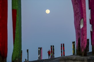 The Haniel spoil tip, 185 metre high spoil tip, at the Prosper Haniel mine, closed in 2019, artwork