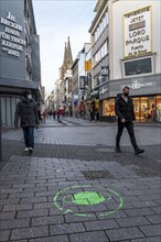 First day of the Christmas lockdown in the Corona crisis, empty shopping street, closed shops,