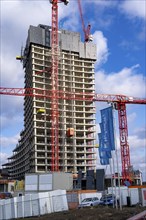 Shell of the Elbtower construction project, the architectural completion of Hafencity Hamburg, in