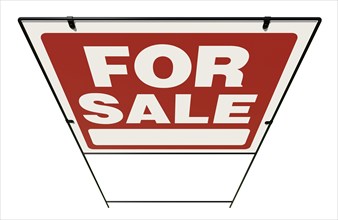 For sale real estate yard sign isolated on a white background