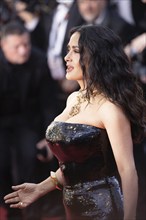 Cannes, France, 18.5.2024: Salma Hayek at the premiere of Emilia Perez on the red carpet of the