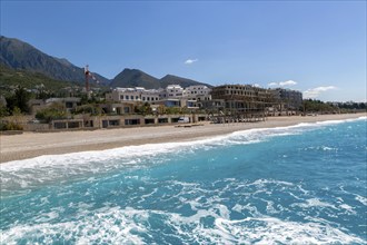 Tourist development construction building work, Drymades beach, Dhermi, Albanian Riviera, Albania,